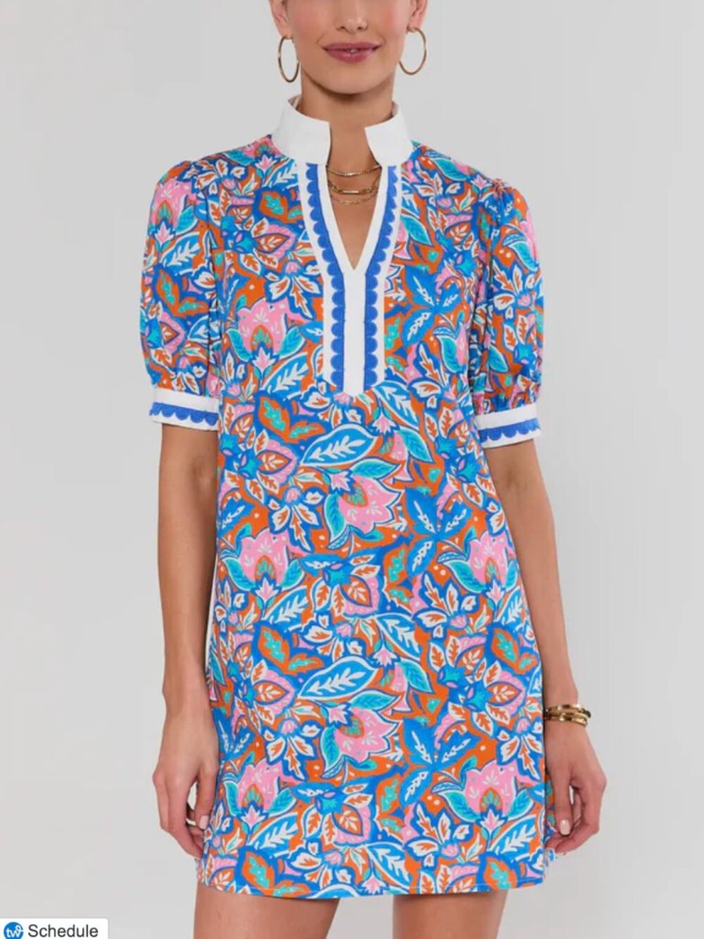 Avara Blue Multi Printed Short Dress
